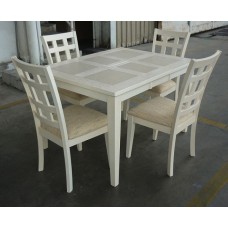 Стол LT T13305 EMBOSS WHITE. Раз:92 х 92(120) см.